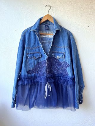 Přátelé, dnes mám pro vás tuhle modrou riflovou košili přešitou na bundičku s tylem. Je to projekt z doby, kdy jsem ještě...